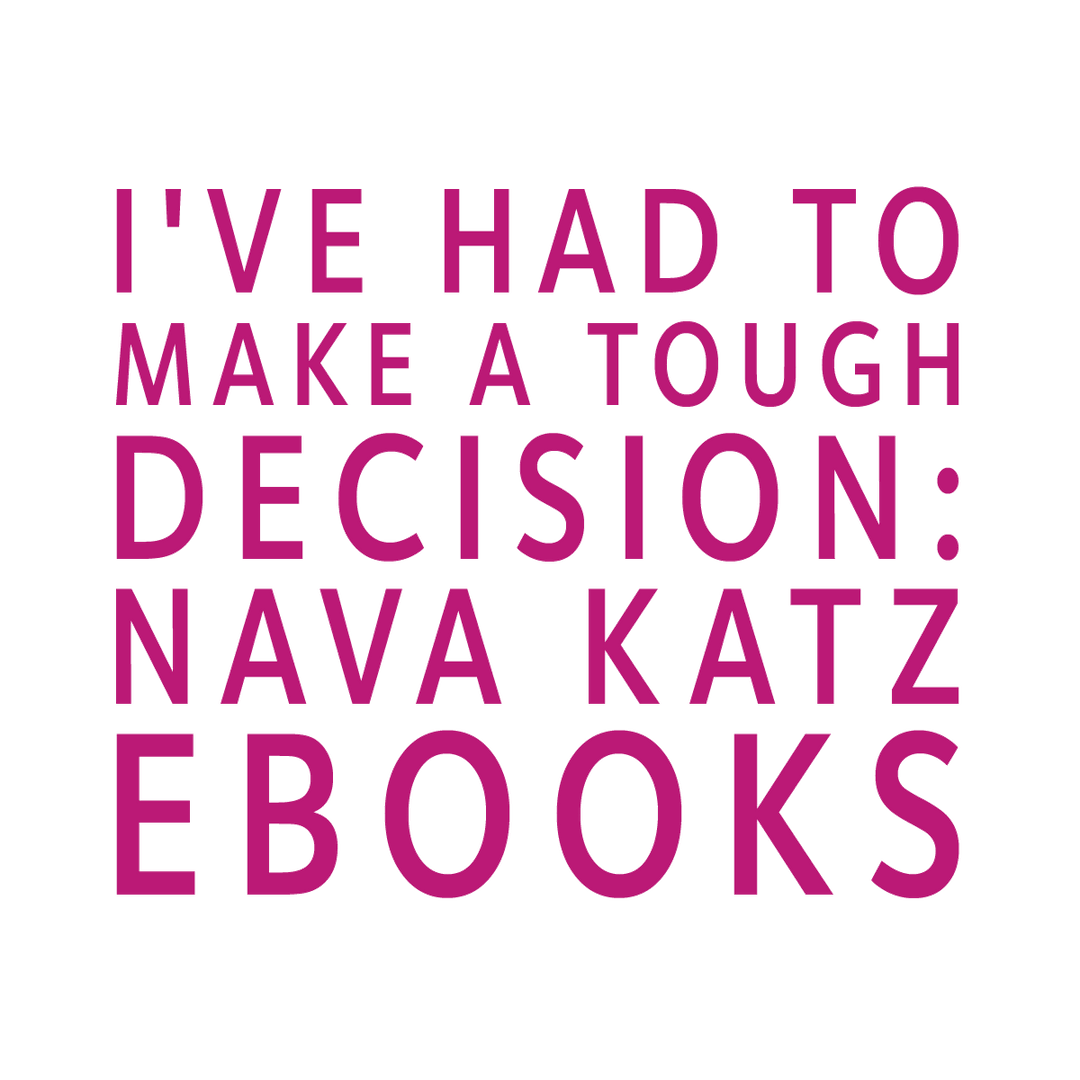 I've Had to Make a Tough Decision: Nava Katz Ebooks Are Returning to Kindle Unlimited