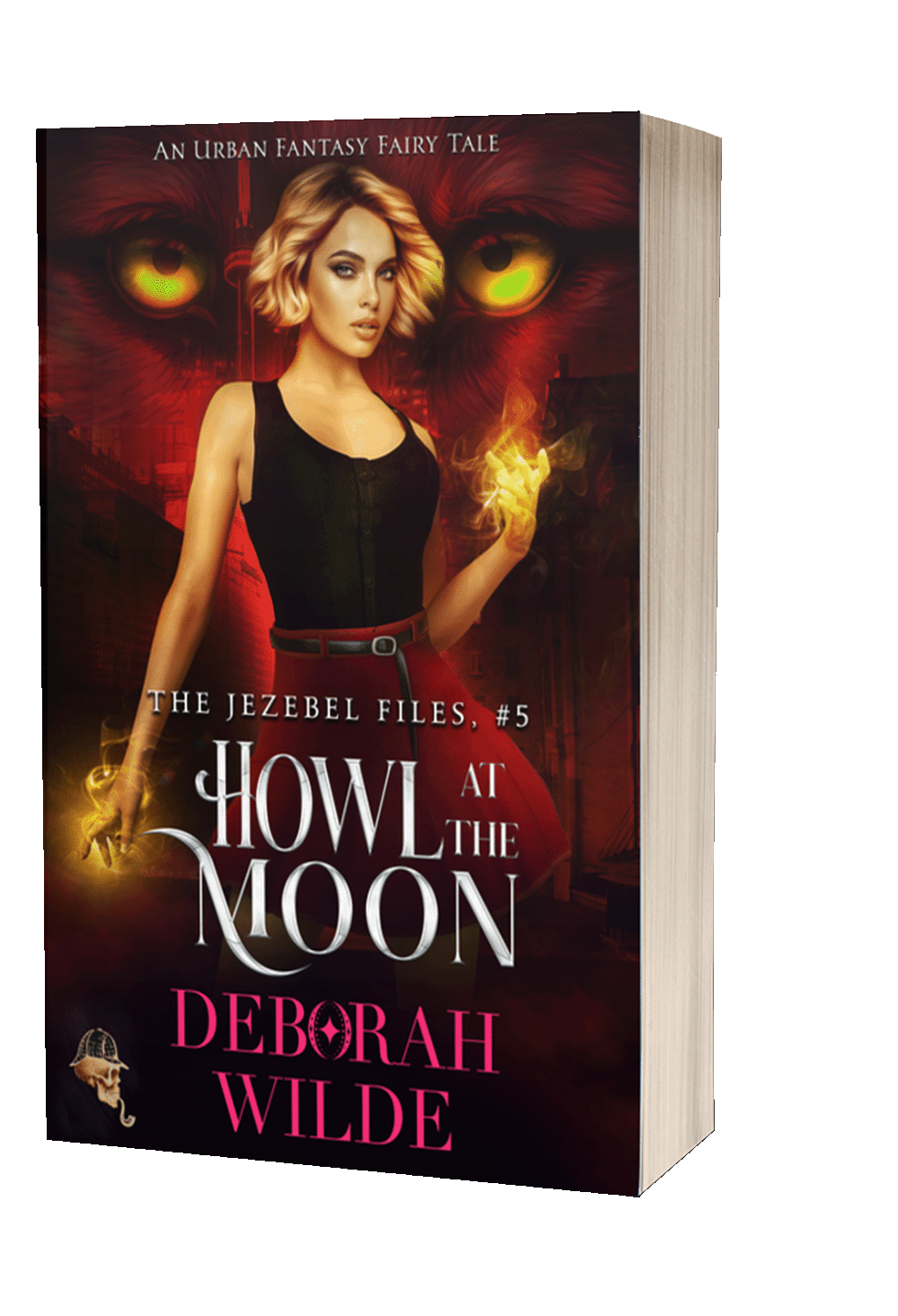 Paperback cover of "Howl at the Moon", an urban fantasy Red Riding Hood retelling by Deborah Wilde.