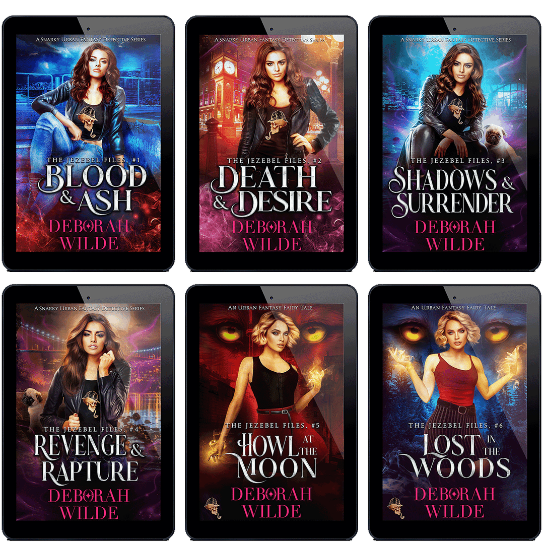 Covers of all 6 ebooks in "The Jezebel Files" by Deborah Wilde