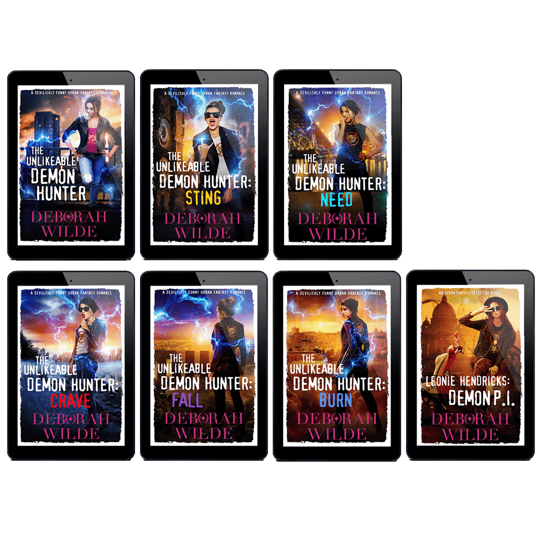 Ebook covers for all 7 of the "Nava Katz" collection by Deborah Wilde. 