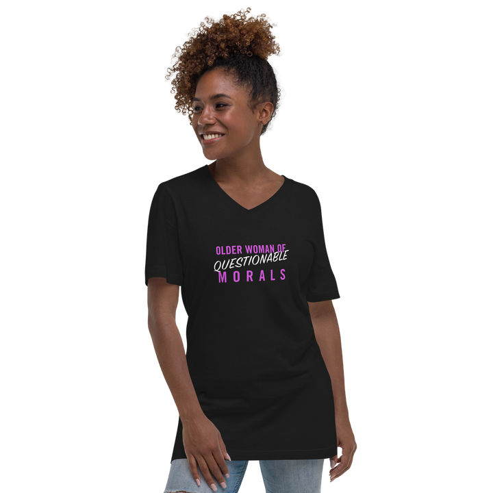 "Older Woman of Questionable Morals" Unisex V-Neck T-Shirt
