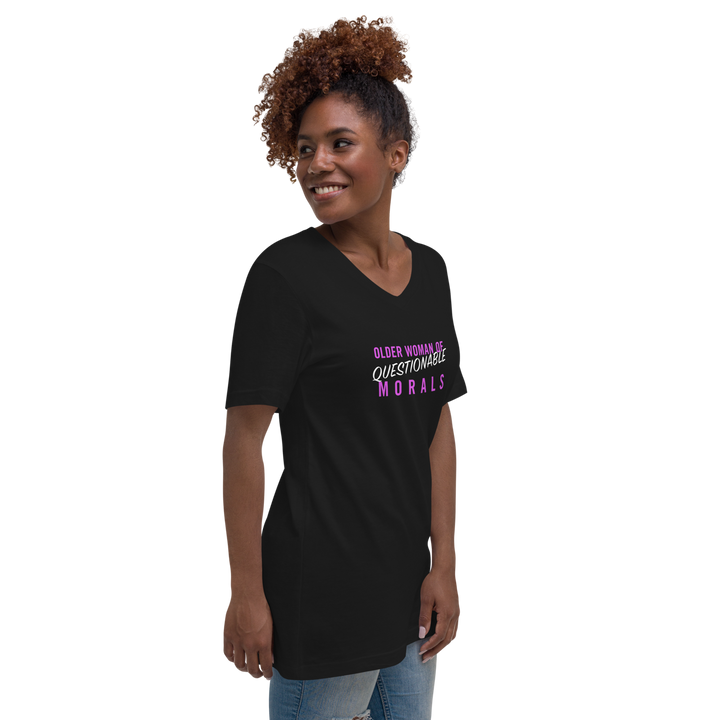 "Older Woman of Questionable Morals" Unisex V-Neck T-Shirt