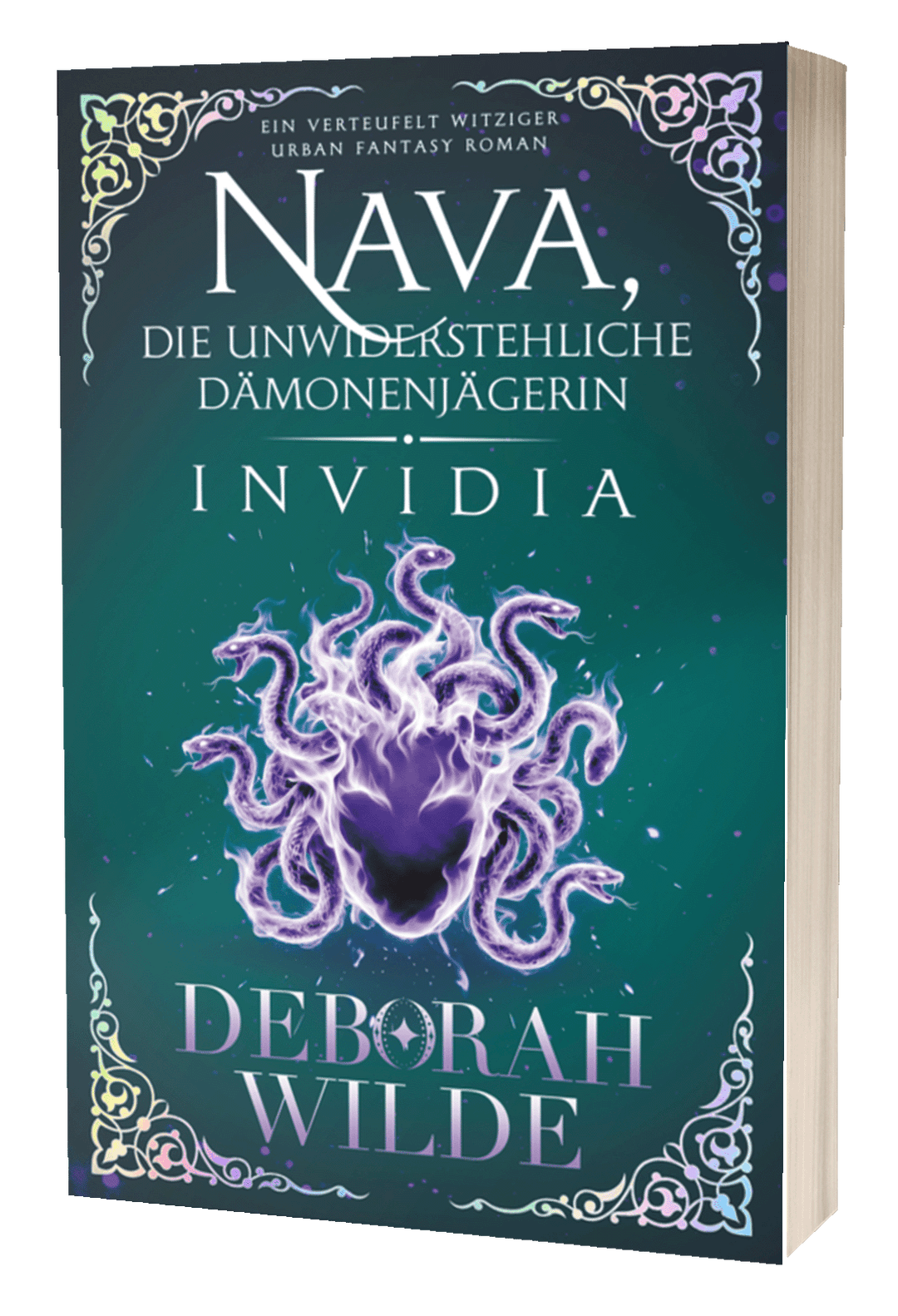 Paperback cover of "Invidia" the German language version of "The Unlikeable Demon Hunter:Sting" by Deborah Wilde. Translation by Virginia Knorr.