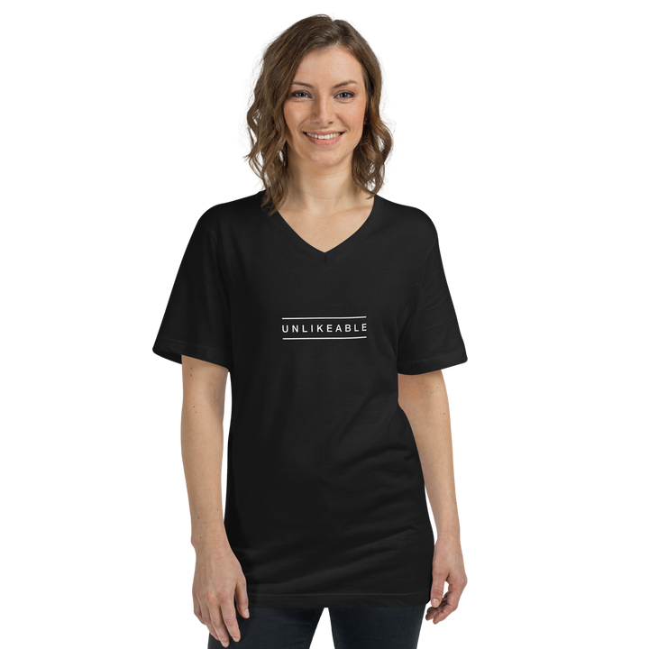 "Unlikeable" Unisex V-Neck T-Shirt