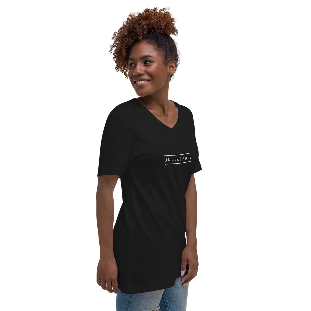 "Unlikeable" Unisex V-Neck T-Shirt