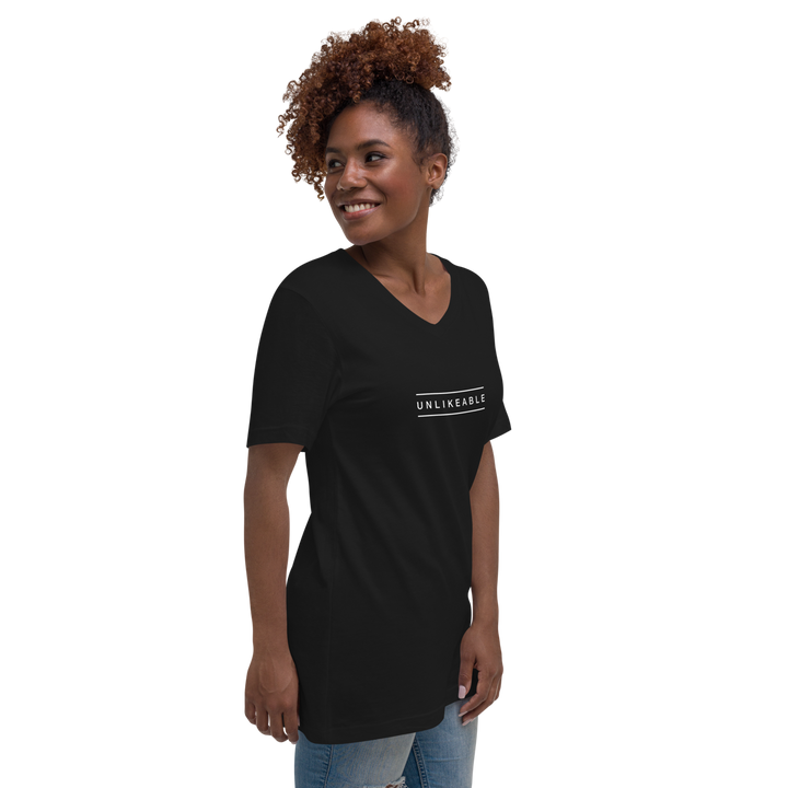 "Unlikeable" Unisex V-Neck T-Shirt